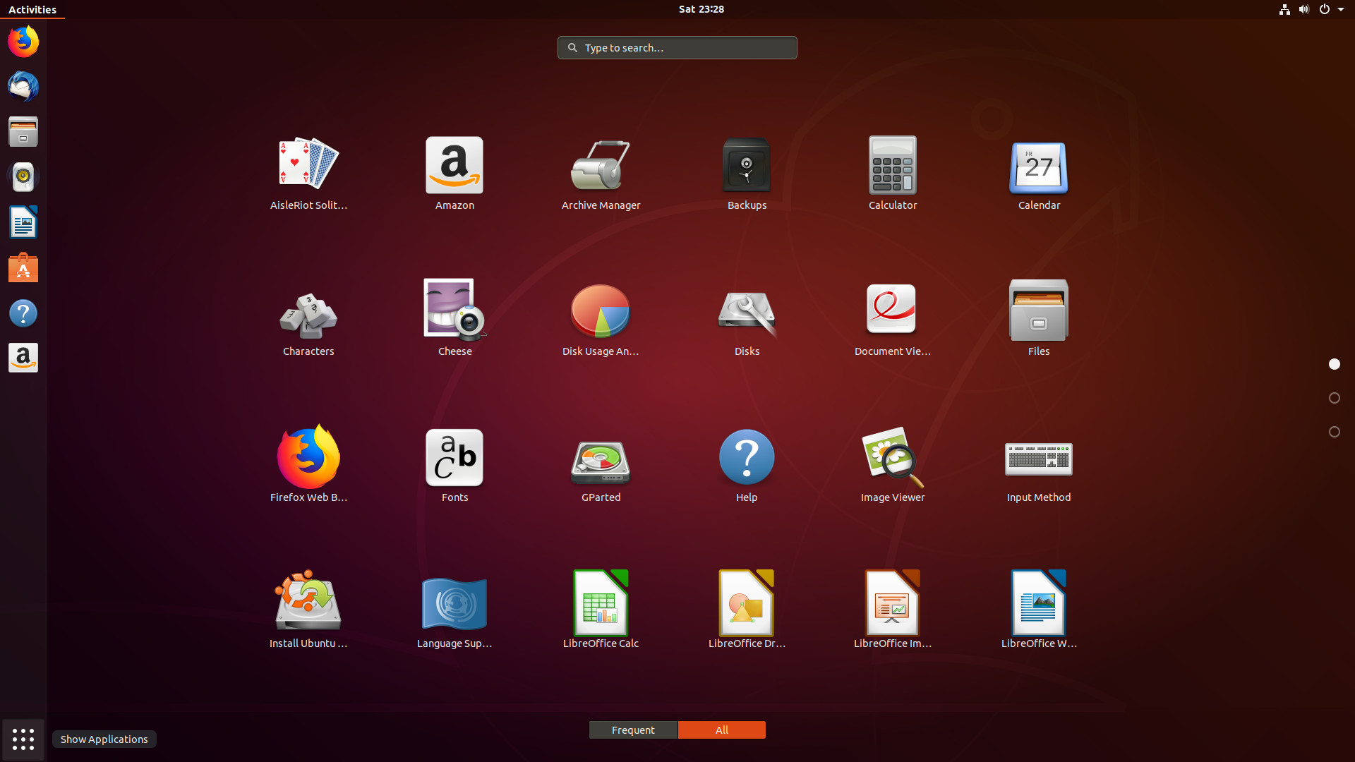 Ubuntu application selector